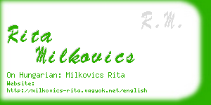 rita milkovics business card